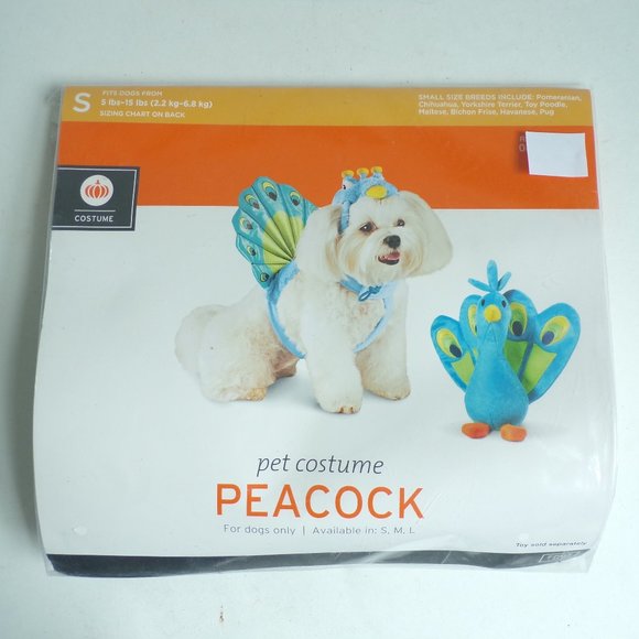 Dog Peacock Halloween Costume Small 5 - 15 lbs - Picture 1 of 3